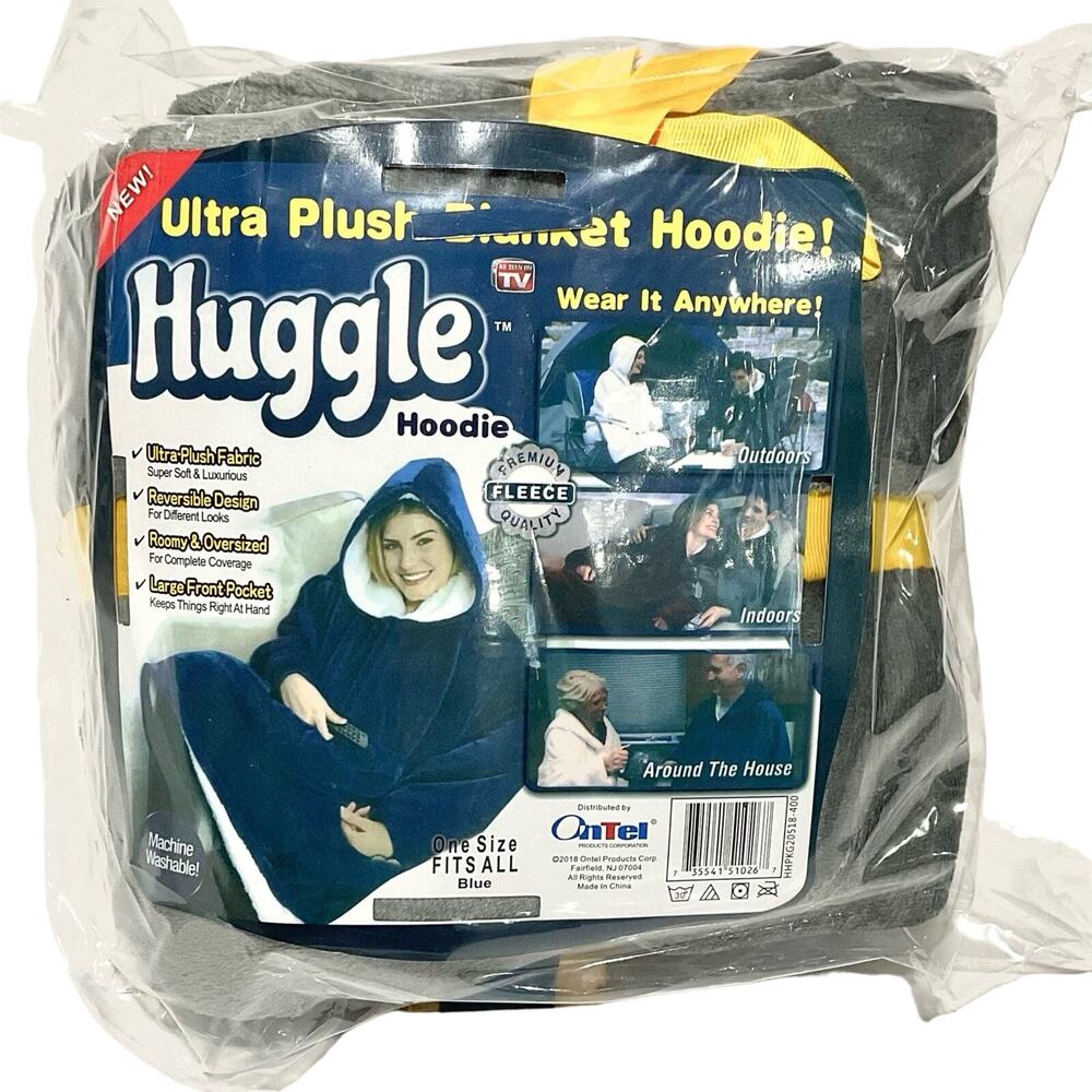 Huggle Hoodie-New Ultra Plush Blanket Hoodie “Grey” (One Size Fits All)